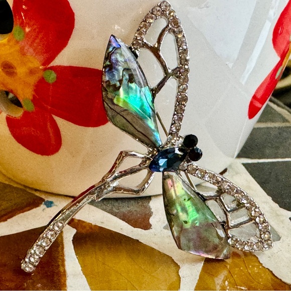Natural Corlorful Abalone Dragonfly Brooch Dragonfly Brooch Dragonfly Pin - Picture 8 of 11